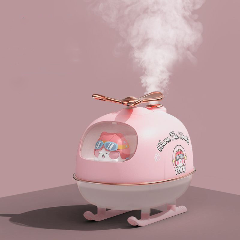 Lėktuvo dizaino drėkintuvas USB aromaterapinis aliejaus difuzorius Mini animacinis oro valytuvas 300 ml šalto rūko formuotojas rūkas su šilta šviesa