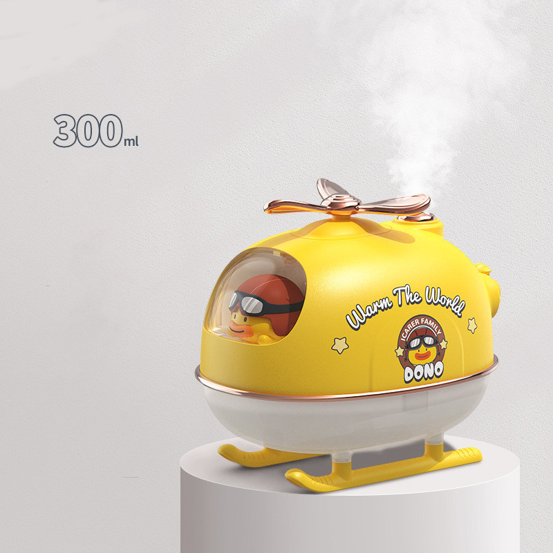 Lėktuvo dizaino drėkintuvas USB aromaterapinis aliejaus difuzorius Mini animacinis oro valytuvas 300 ml šalto rūko formuotojas rūkas su šilta šviesa