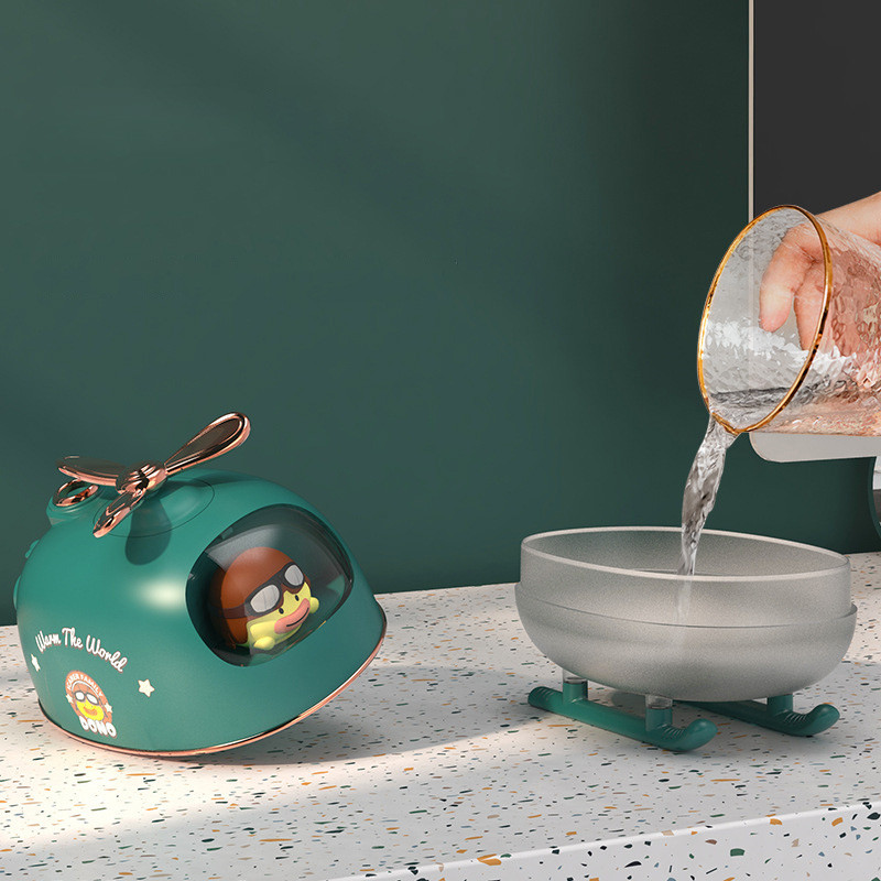 Lėktuvo dizaino drėkintuvas USB aromaterapinis aliejaus difuzorius Mini animacinis oro valytuvas 300 ml šalto rūko formuotojas rūkas su šilta šviesa