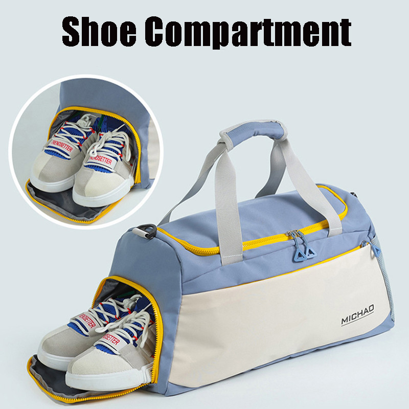 Модна фитнес чанта за пътуване Преносима спортна чанта за жени Мъже Пътна чанта за йога DryWet Separation Gym Bag с отделение за обувки