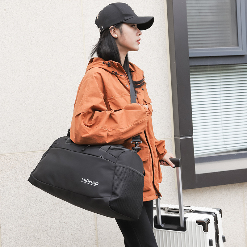 Модна фитнес чанта за пътуване Преносима спортна чанта за жени Мъже Пътна чанта за йога DryWet Separation Gym Bag с отделение за обувки