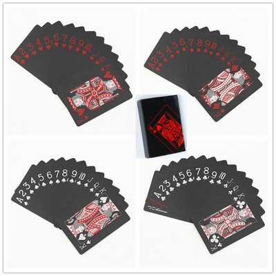 Un set de cărți de joc (54 bucăți) cărți de joc PVC impermeabile pentru jocuri de masă Magic Poker Solitaire