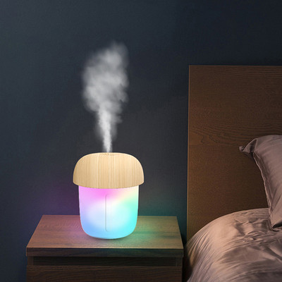 Aranyos gombás párásító USB párásító otthoni baba autós irodai párásító 250 ml párás párásító éjszakai fényekkel