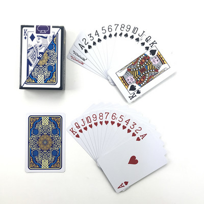 Карти за игра Пластмасови карти Baccarat Texas Hold`em Poker PVC покери Настолни игри Червена и синя Водоустойчива игра с карти за носене