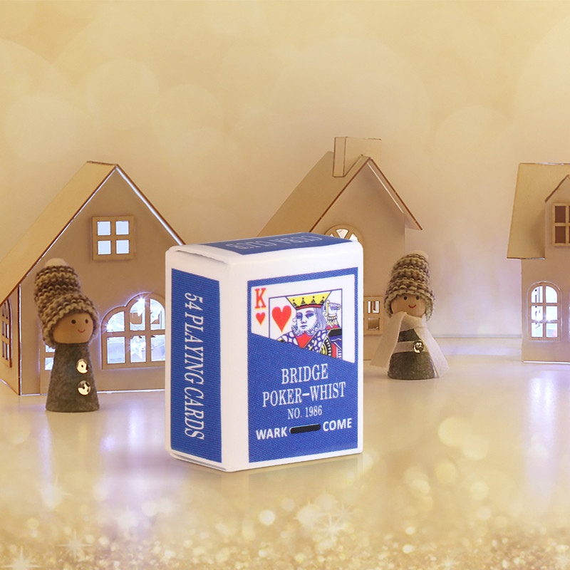 4 rinkinių mini baldų modelis žaidimo kortos Creative Poker Mažesnis žaislų kambarys žaidimo popierius