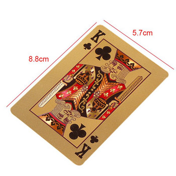 Златно тесте за игра на покер с карти за игра Gold Leaf Poker Suit Пластмасово магическо водоустойчиво тесте карти Magic Water Gift Collection