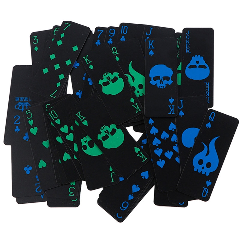 Cărți de joc din PVC fluorescente Magic Waterproof Poker Glow In The Dark Bar Party KTV Plastic Carti de poker profesionale