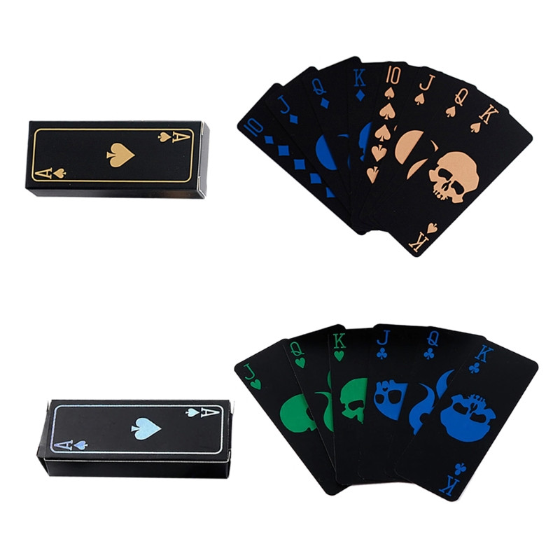 Cărți de joc din PVC fluorescente Magic Waterproof Poker Glow In The Dark Bar Party KTV Plastic Carti de poker profesionale
