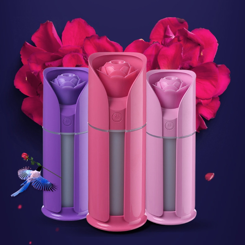 2023 m. Naujas automobilio rožių gėlių oro drėkintuvas, alyvos difuzorius, mini USB aromatų kūrėjų valytuvas