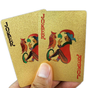 Παιχνίδι πόκερ 24 καρατίων χρυσού Σετ πόκερ με χρυσό φύλλο χρυσού σετ Πλαστική μαγική κάρτα αδιάβροχη κάρτα Μαγικό επιτραπέζιο παιχνίδι