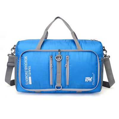 Ανδρικές πτυσσόμενες τσάντες γυμναστικής Protable γυναίκες Τσάντα ταξιδιού Μεγάλης χωρητικότητας Τσάντα Tote Τσάντα αδιάβροχη νάιλον τσάντα ταξιδιού Duffel Μαύρη ανδρική αποσκευή