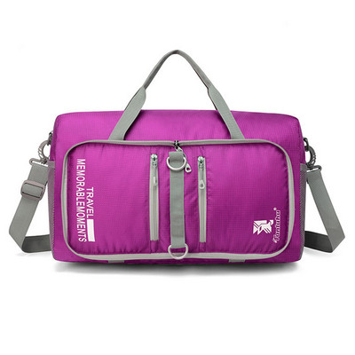 Ανδρικές πτυσσόμενες τσάντες γυμναστικής Protable γυναίκες Τσάντα ταξιδιού Μεγάλης χωρητικότητας Τσάντα Tote Τσάντα αδιάβροχη νάιλον τσάντα ταξιδιού Duffel Μαύρη ανδρική αποσκευή