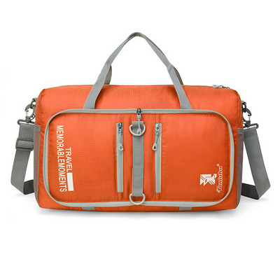 Ανδρικές πτυσσόμενες τσάντες γυμναστικής Protable γυναίκες Τσάντα ταξιδιού Μεγάλης χωρητικότητας Τσάντα Tote Τσάντα αδιάβροχη νάιλον τσάντα ταξιδιού Duffel Μαύρη ανδρική αποσκευή