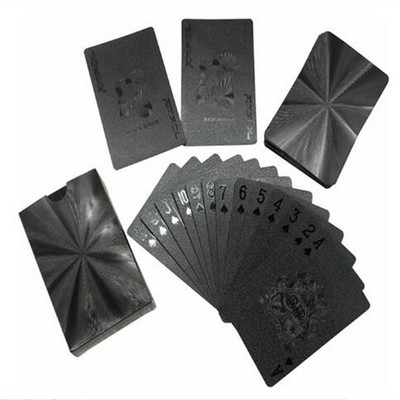 Cărți de joc din plastic durabil de înaltă calitate Cărți de joc rezistente la apă Jocuri de masă Colecție Cărți de poker negre Cărți de jocuri de noroc