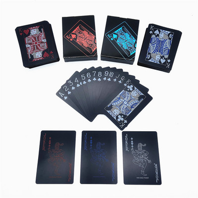 Kiváló minőségű vízálló PVC műanyag kártya KÉK öltöny 54 részes póker klasszikus varázsszerszám pókerdoboz