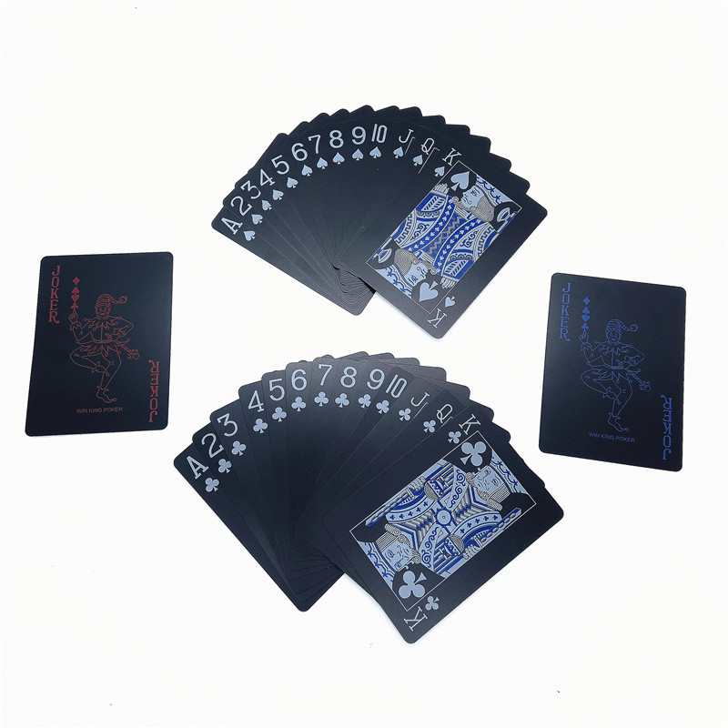 Kvaliteetne veekindel PVC plastkaart SININE ülikond, 54-osaline pokkeri komplekt Classic Magic Tools pokkerikarp