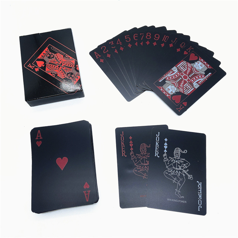 Kvaliteetne veekindel PVC plastkaart SININE ülikond, 54-osaline pokkeri komplekt Classic Magic Tools pokkerikarp