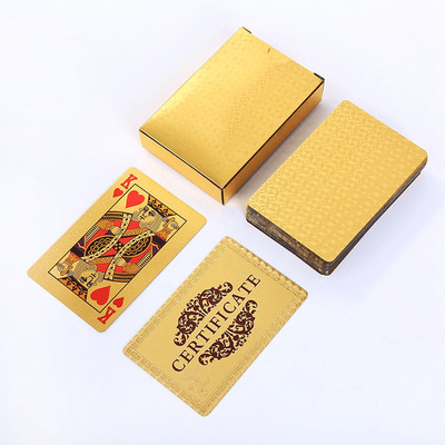 Arany ezüst fóliával bevont játékkártya pókerjáték PVC műanyag vízálló, tartós kreatív varázslatos szerencsejáték póker kártyák