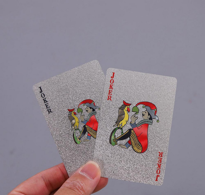 24K zelta spēļu kāršu klājs, sudraba folijas pokera komplekts, burvju kāršu izturīgs ūdensizturīgs ASV dolāra dizains Poler kārtis pokera kāršu māksla