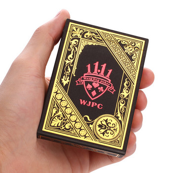 Αδιάβροχο πλαστικό πόκερ μαύρο PVC σετ καρτών παιχνιδιών Χρυσό ασημένιο φύλλο πόκερ Τράπουλα παιχνιδιού Κλασικό μαγικό κόλπο Εργαλείο Τζόκερ