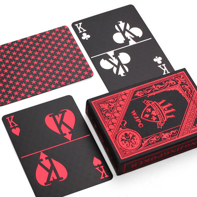 Vandeniui atsparus plastikinis pokeris juodas PVC žaidimo kortelių rinkinys auksinė sidabrinė folija pokerio kaladė žaidimo kortų vakarėlis klasikinių magiškų triukų įrankis "Joker"