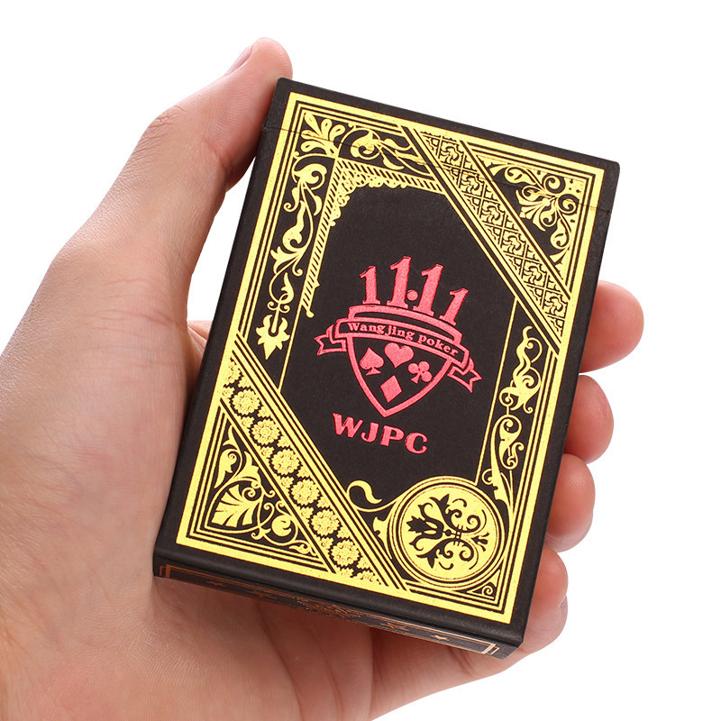Vandeniui atsparus plastikinis pokeris juodas PVC žaidimo kortelių rinkinys auksinė sidabrinė folija pokerio kaladė žaidimo kortų vakarėlis klasikinių magiškų triukų įrankis "Joker"