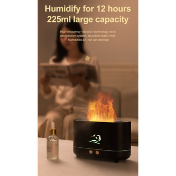 2023 Нов 225 ml Cool Humidifier Домашен мини настолен овлажнител с LED пламъчна светлина Ултразвуков Cool Maker