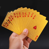 54 τμχ Γνήσιο αδιάβροχο πολυτελές χρυσό ασημένιο φύλλο πόκερ Premium ματ πλαστικά επιτραπέζια παιχνίδια Συλλογή δώρων με κάρτες