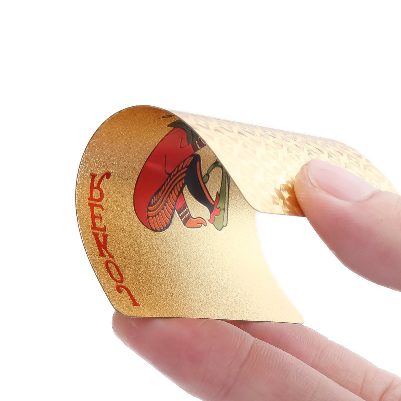 54 τμχ Γνήσιο αδιάβροχο πολυτελές χρυσό ασημένιο φύλλο πόκερ Premium ματ πλαστικά επιτραπέζια παιχνίδια Συλλογή δώρων με κάρτες