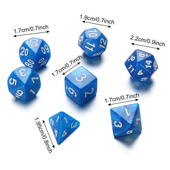 7Pcs Polyhedral Dice Double-Colors Polyhedral Game Dice for RPG Dungeons and Dragons DND RPG D20 D12 D10 D8 D6 D4 Настолна игра