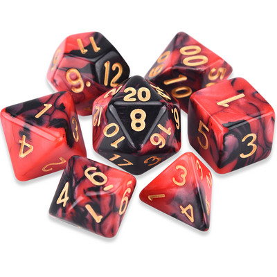 Divu krāsu daudzskaldņu kauliņi D20 D12 D10 D% D8 D6 D4 RPG DND kauliņu spēlēm