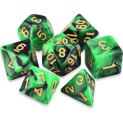 Divu krāsu daudzskaldņu kauliņi D20 D12 D10 D% D8 D6 D4 RPG DND kauliņu spēlēm