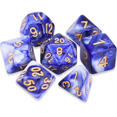 Divu krāsu daudzskaldņu kauliņi D20 D12 D10 D% D8 D6 D4 RPG DND kauliņu spēlēm