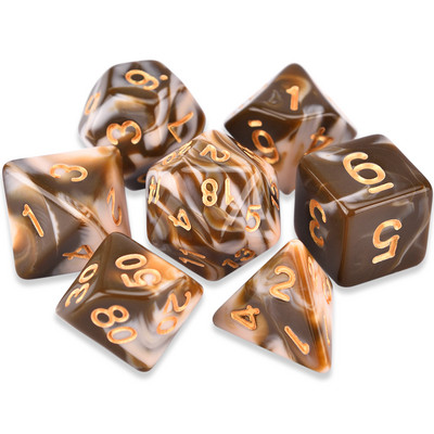 Divu krāsu daudzskaldņu kauliņi D20 D12 D10 D% D8 D6 D4 RPG DND kauliņu spēlēm