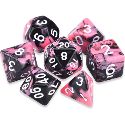 Divu krāsu daudzskaldņu kauliņi D20 D12 D10 D% D8 D6 D4 RPG DND kauliņu spēlēm