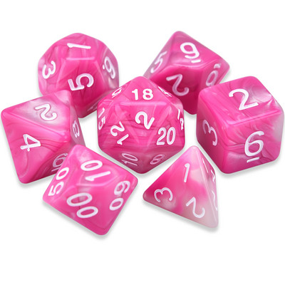 Divu krāsu daudzskaldņu kauliņi D20 D12 D10 D% D8 D6 D4 RPG DND kauliņu spēlēm