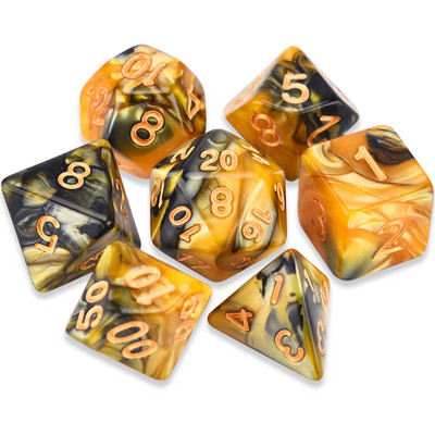 Divu krāsu daudzskaldņu kauliņi D20 D12 D10 D% D8 D6 D4 RPG DND kauliņu spēlēm