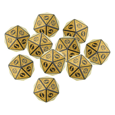 10 tk/komplekt D20 värviline akrüülist mitmetahuline täring, 20-tahuline täringumängukomplekt, Kahevärviline keerlev DND täringukomplekt D&D TRPG lauamängu täringutele