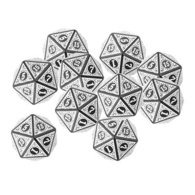 10 tk/komplekt D20 värviline akrüülist mitmetahuline täring, 20-tahuline täringumängukomplekt, Kahevärviline keerlev DND täringukomplekt D&D TRPG lauamängu täringutele