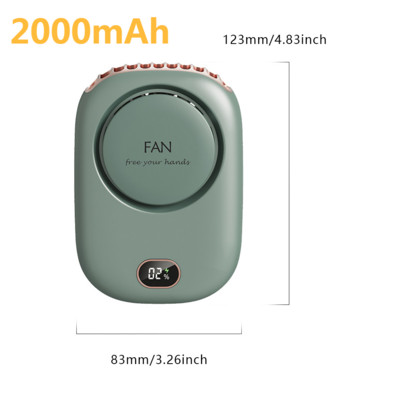 Kaasaskantav rippuv kaelaventilaator USB-laetav õhkjahuti suvine vööklambri ventilaator digitaalne ekraan Mini elektriline ventilaator vaigistatud kaelarihma ventilaatorid