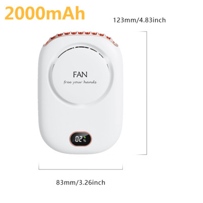 Kaasaskantav rippuv kaelaventilaator USB-laetav õhkjahuti suvine vööklambri ventilaator digitaalne ekraan Mini elektriline ventilaator vaigistatud kaelarihma ventilaatorid