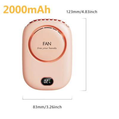 Kaasaskantav rippuv kaelaventilaator USB-laetav õhkjahuti suvine vööklambri ventilaator digitaalne ekraan Mini elektriline ventilaator vaigistatud kaelarihma ventilaatorid