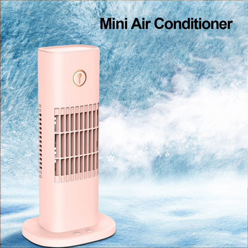 Kaasaskantav minikonditsioneer koos värvilise valguse 3 kiirusega lauaventilaator, USB laadimine jahutuspihusti õhuniisutaja kodu jaoks