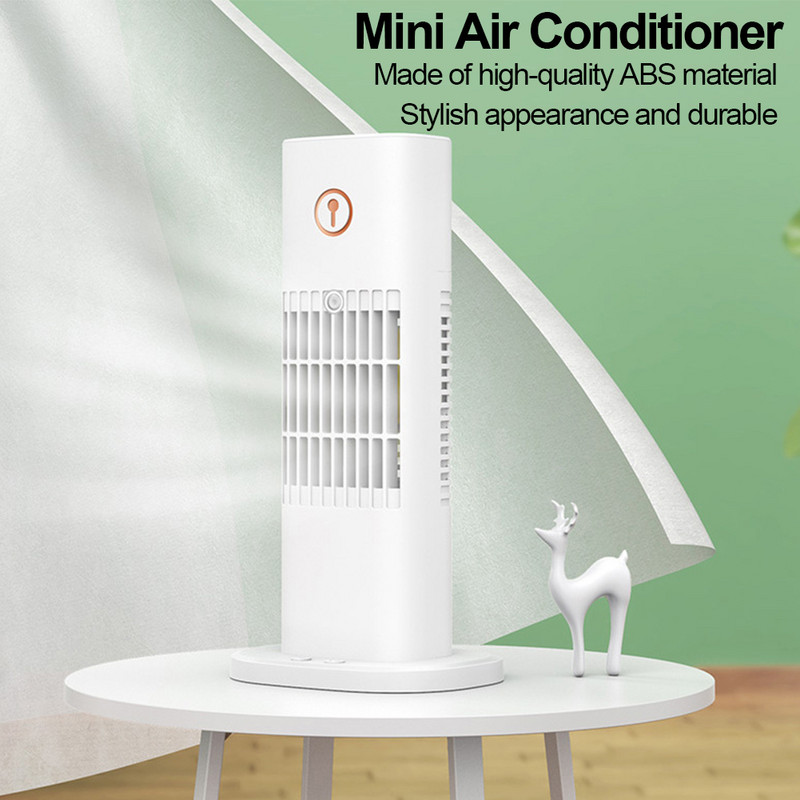 Kaasaskantav minikonditsioneer koos värvilise valguse 3 kiirusega lauaventilaator, USB laadimine jahutuspihusti õhuniisutaja kodu jaoks