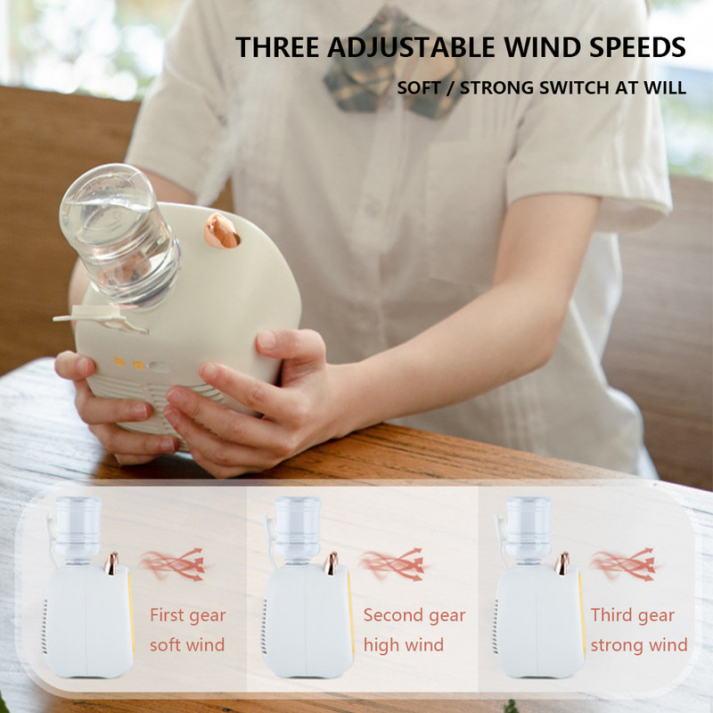 1200 mAh stalinis aprasojimo ventiliatorius USB įkraunamas vandens aušinimo ventiliatorius, reguliuojamas tinklelis stalinis oro aušintuvas, keičiamas vandens bakas, skirtas naudoti patalpose