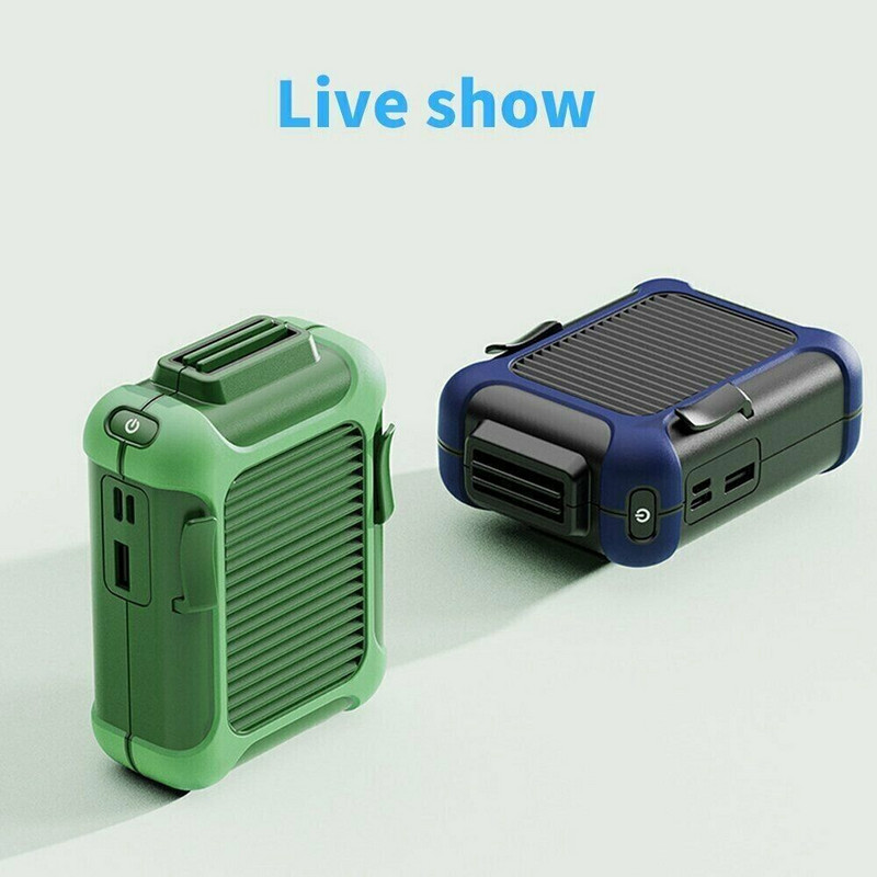 Hordozható derékkapcsos ventilátor 4000 mAh, 3 sebességes, újratölthető, kéz nélküli, övtestű ventilátor kültéri munkákhoz, farmhoz, túrázáshoz, kempingezéshez, utazáshoz