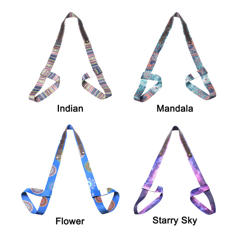 Tornaterem jógaszőnyeg pánt tartós univerzális öv gyakorlat nyomtatott heveder Sport Fitness hordozó heveder váll állítható hurkok