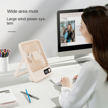 Нов малък настолен вентилатор Ултра тих настолен вентилатор USB акумулаторен охлаждащ вентилатор със силен въздушен поток с 5 скорости Мощен вятърен вентилатор за офиси