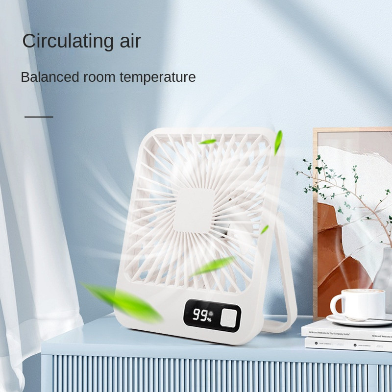 Naujas mažas stalinis ventiliatorius Itin tylus stalo ventiliatorius USB įkraunamas stiprus oro srauto aušinimo ventiliatorius su 5 greičių galingu vėjo biuro ventiliatoriumi