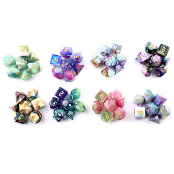 Polyhedral 7-Dice Two-Tone Swirl-DND Dice Set for RPG/MTG D4 D6 D8 D10 D% D12 D20 Игри със зарове 7 бр./компл. Family Party Board Games